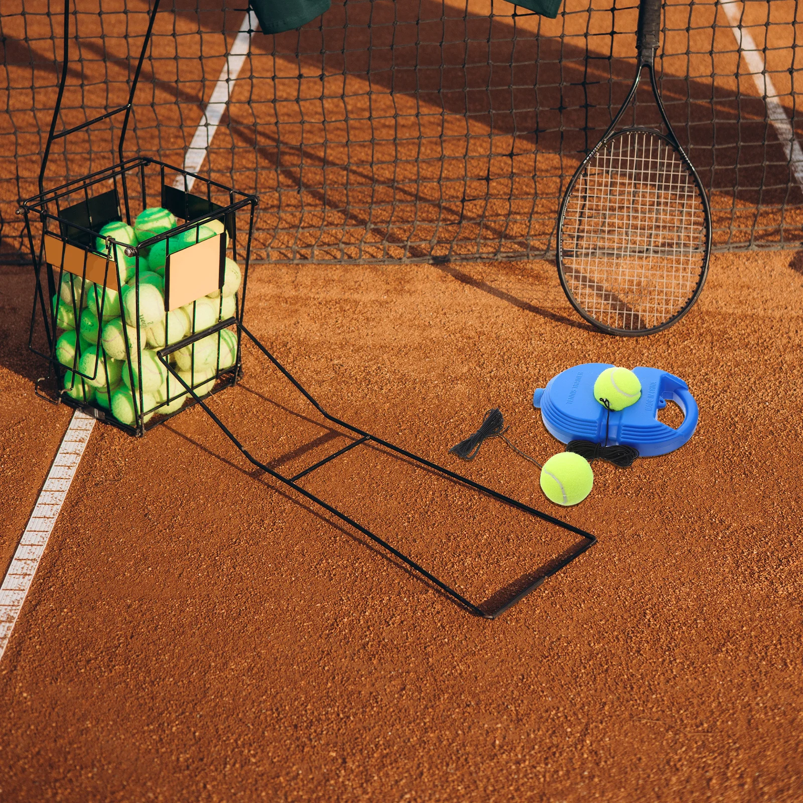 

1Set Portable Tennis Practice Set with Three Soft Colored Balls Rebound Trainer for Children Adults Self Training Skill