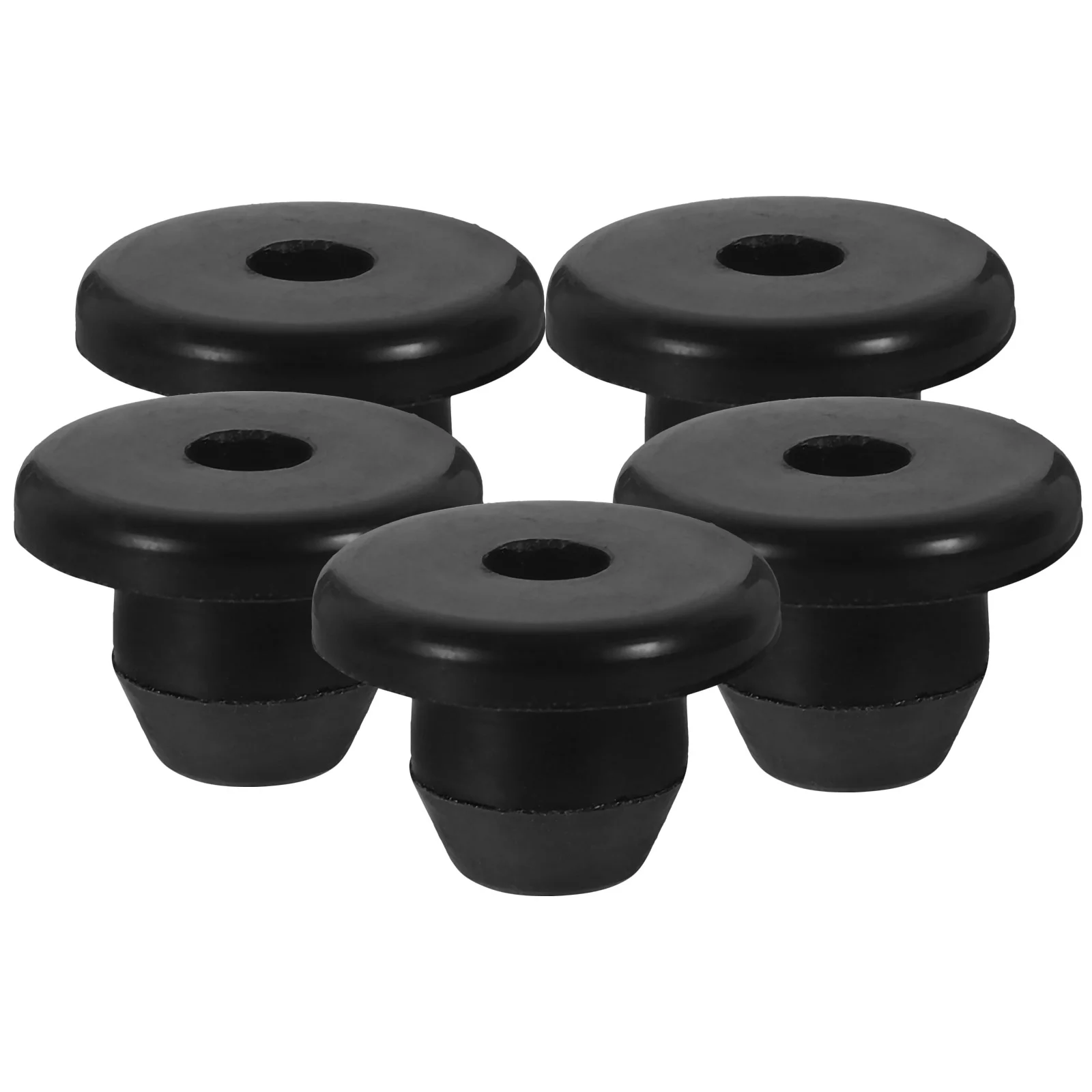 5 Pcs Oil Funnel Kit Plug Rubber Plugs Hydraulic Jack Bung Floor Filler Bracket Bottle Black Horizontal