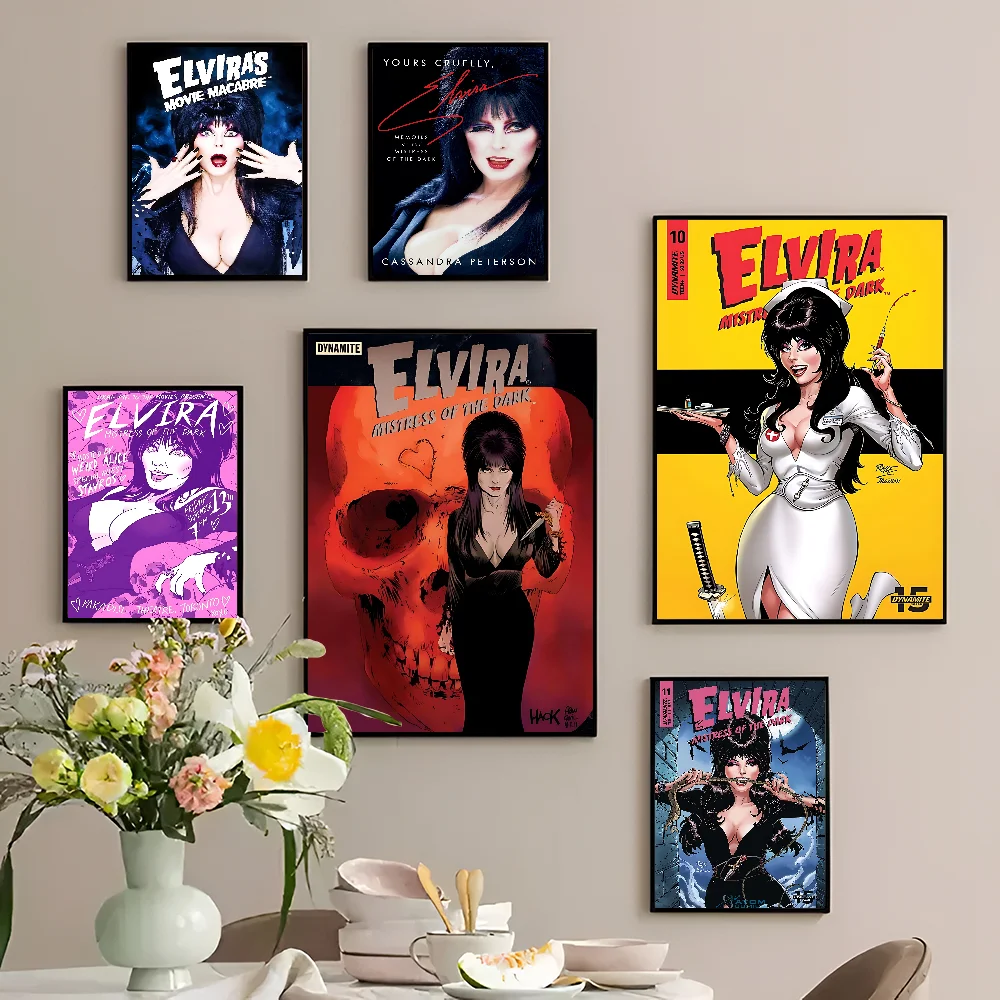 Film E-Elvira M-Mistress D-Dark Good Quality Prints And Posters Whitepaper Sticker DIY Room Bar Cafe Aesthetic Art Wall