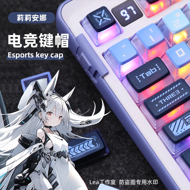 Imagem -01 - Liliana Pbt Keycaps Grupo Five-sided Sublimação Personalizado Asa Perfil Anime Acessórios Teclado Mecânico Presente liliana pbt keycaps grupo five sided sublimacao personalizado asa perfil anime acessorios teclado mecanico presente 01