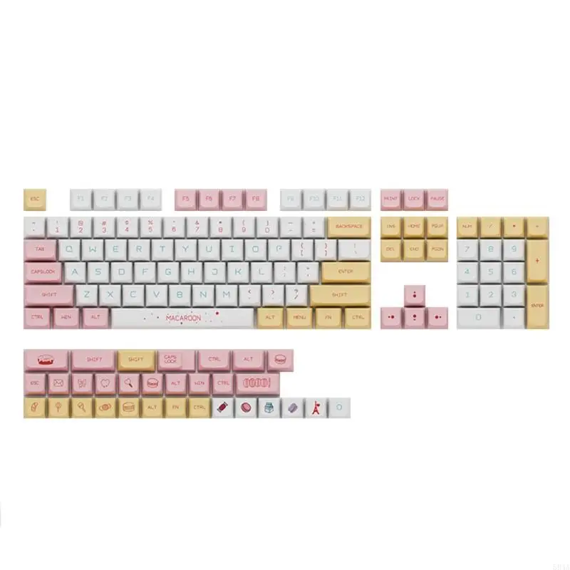 594A XDA Height Macaron Keycaps DyeSub PBT Keycap 125Key for Mechanical Keycaps
