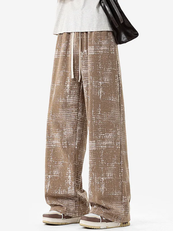 

Мужские повседневные брюки American Sle Tie Dye, весенне-осенние, новые, в стиле High Street, ветрозащитные, свободные, прямого кроя