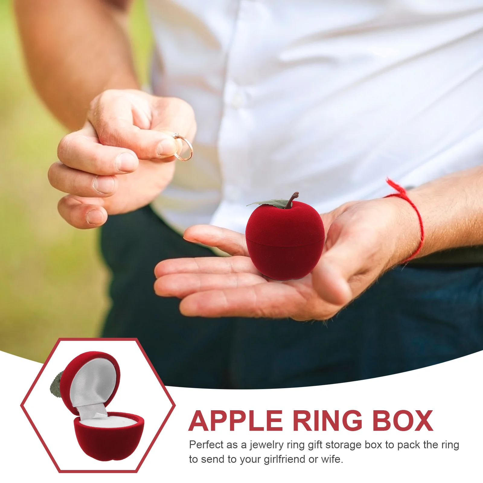 

Necklace Storage Box Case for Wedding Ring Rings Round Organizer Flocking Small Boxes Jewelry Travel