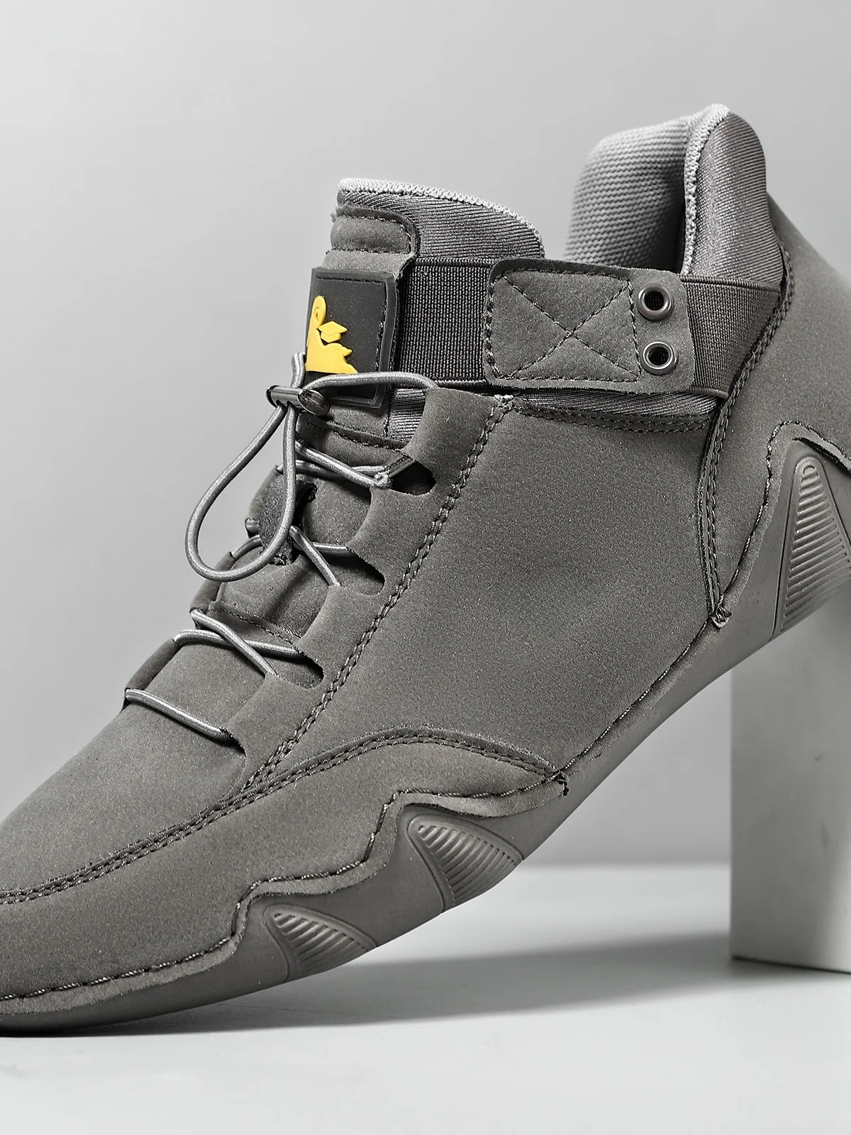 

Мужские повседневные ботинки большого размера, кожаные, до середины икры, на молнии, с утолщенной резиновой подошвой, для весны и лета