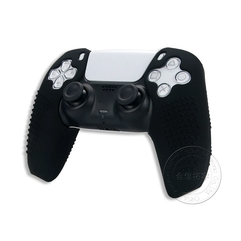 HOTHINK 1 para dzielony silikonowy pokrowiec z cząsteczkami przeciwpoślizgowymi na kontroler PS5 skórka na PlayStation 5 DualSense