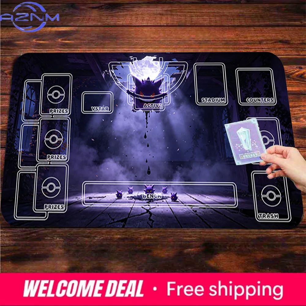 Anime Gengar Haunted House TCG Playmat Large Gaming Mouse Pad