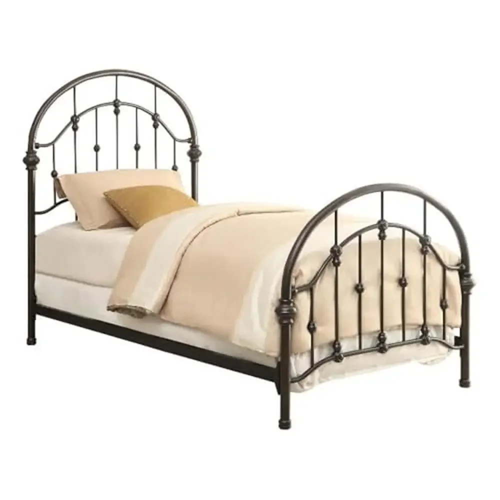 Steel Full Bed Traditional Style Dark Bronze Finish 800lb Weight Capacity 81