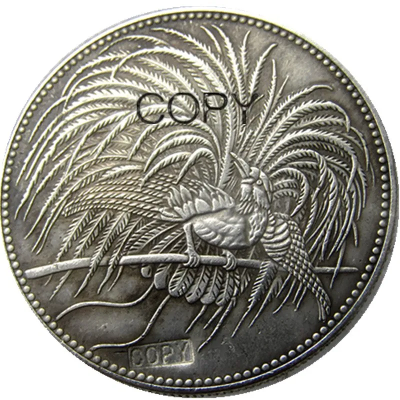 DE(39)Germany New Guinea 5 mark 1894 A Bird of Paradise Rare Silver Plated Copy Coins