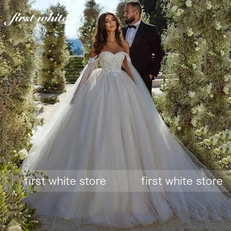 Vestido De novia romántico sin tirantes personalizado, Vestido De novia De lujo con apliques De cuentas, Vestido De novia De princesa 2025, Vestido De novia