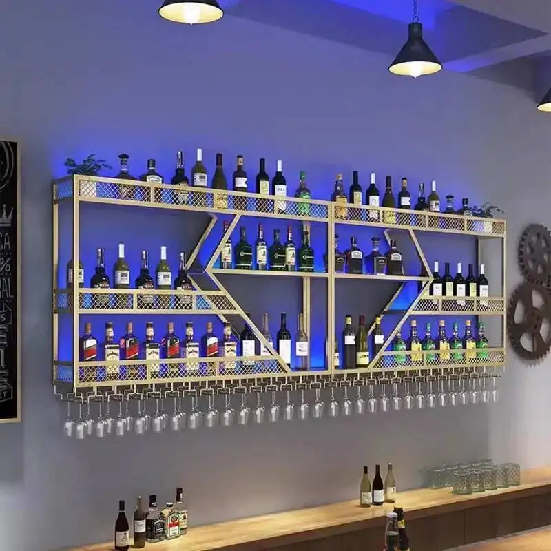 Розничная торговля, ресторанные шкафы для хранения вина, держатель для бутылок, современная металлическая винная стойка, погреб, промышленный склад, витрина