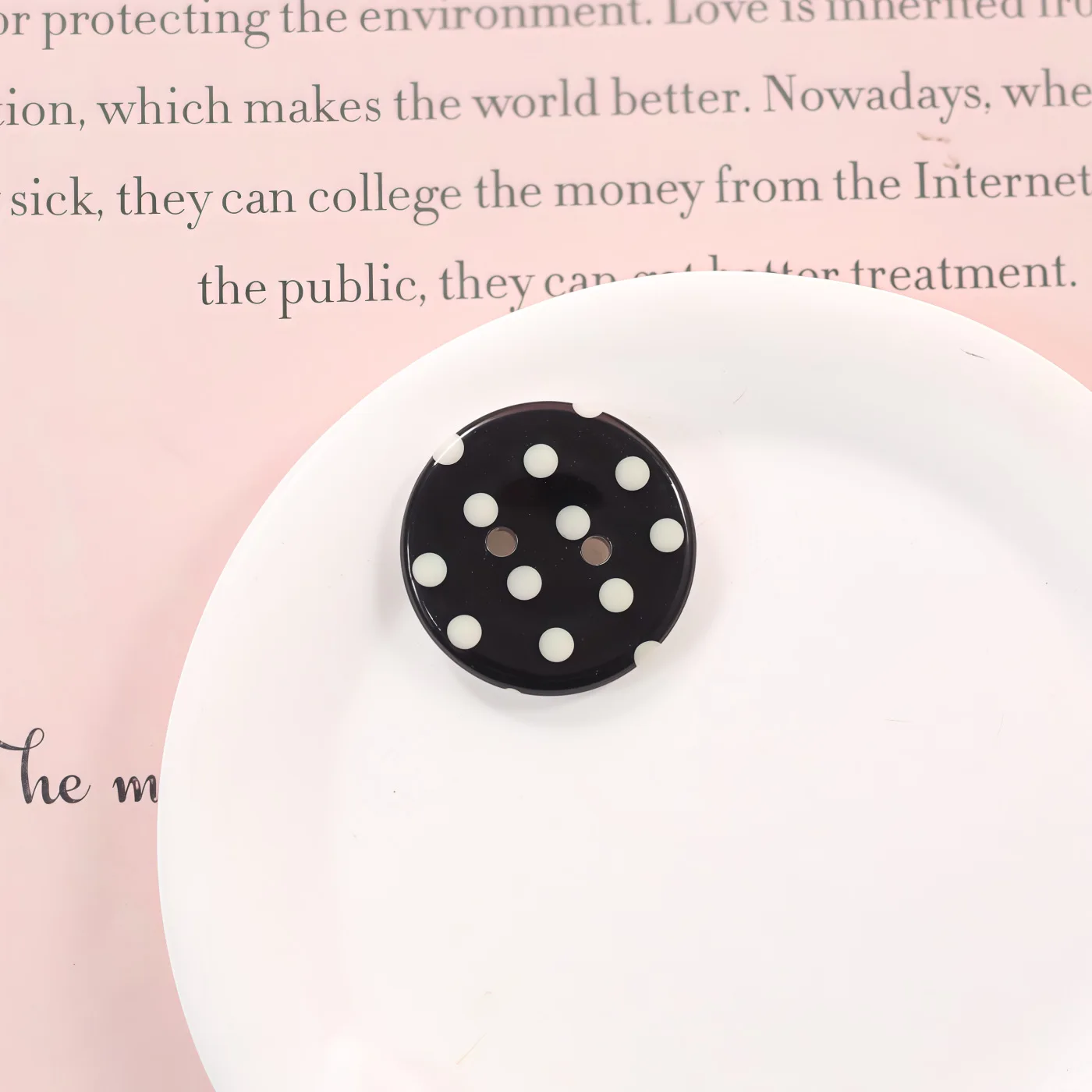Summer Hot Black White Polka Dot Round Buttons Decor Charms, DIY Accessories for Crocs, Phone Case & Garment Trimmings