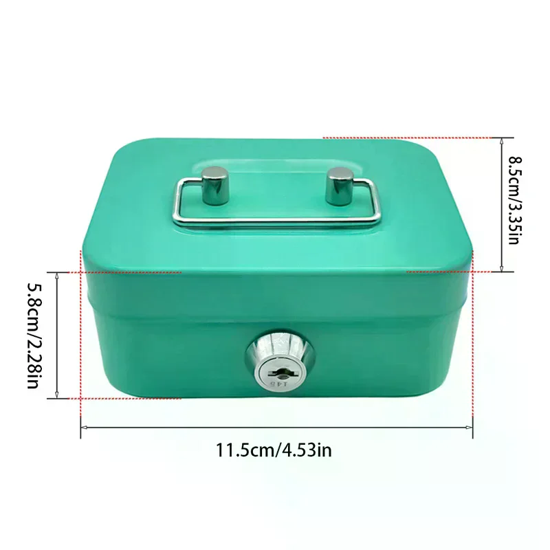 صندوق أمان المال، صندوق نقود قابل للقفل مع مفتاح، صندوق أصبع محمول مصنوع من المعدن، صندوق قفل أمان صغير، صناديق عملات معدنية قوية للأطفال #3