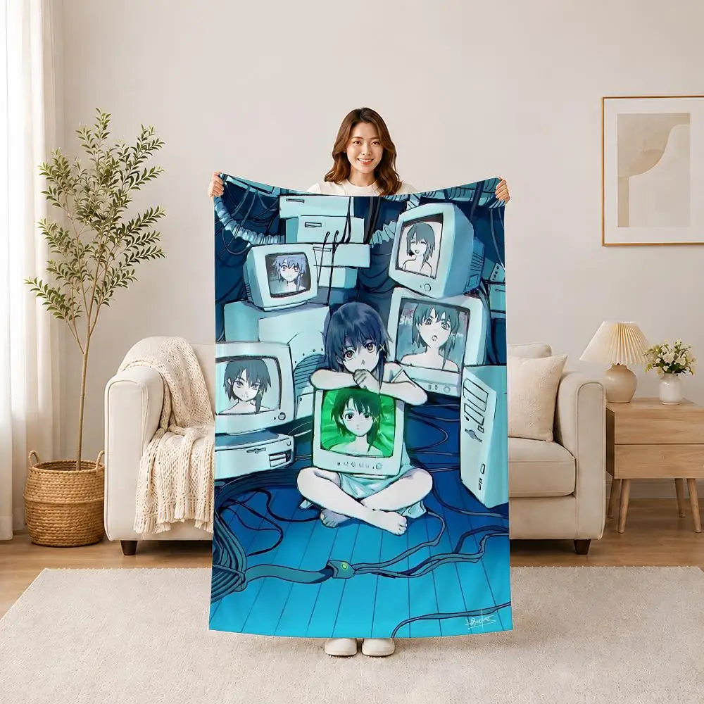 Film Classic Whiplash Throw Summer Flannel Blanket, Anti-Static Washable Shawl for Car Office Kids Nap