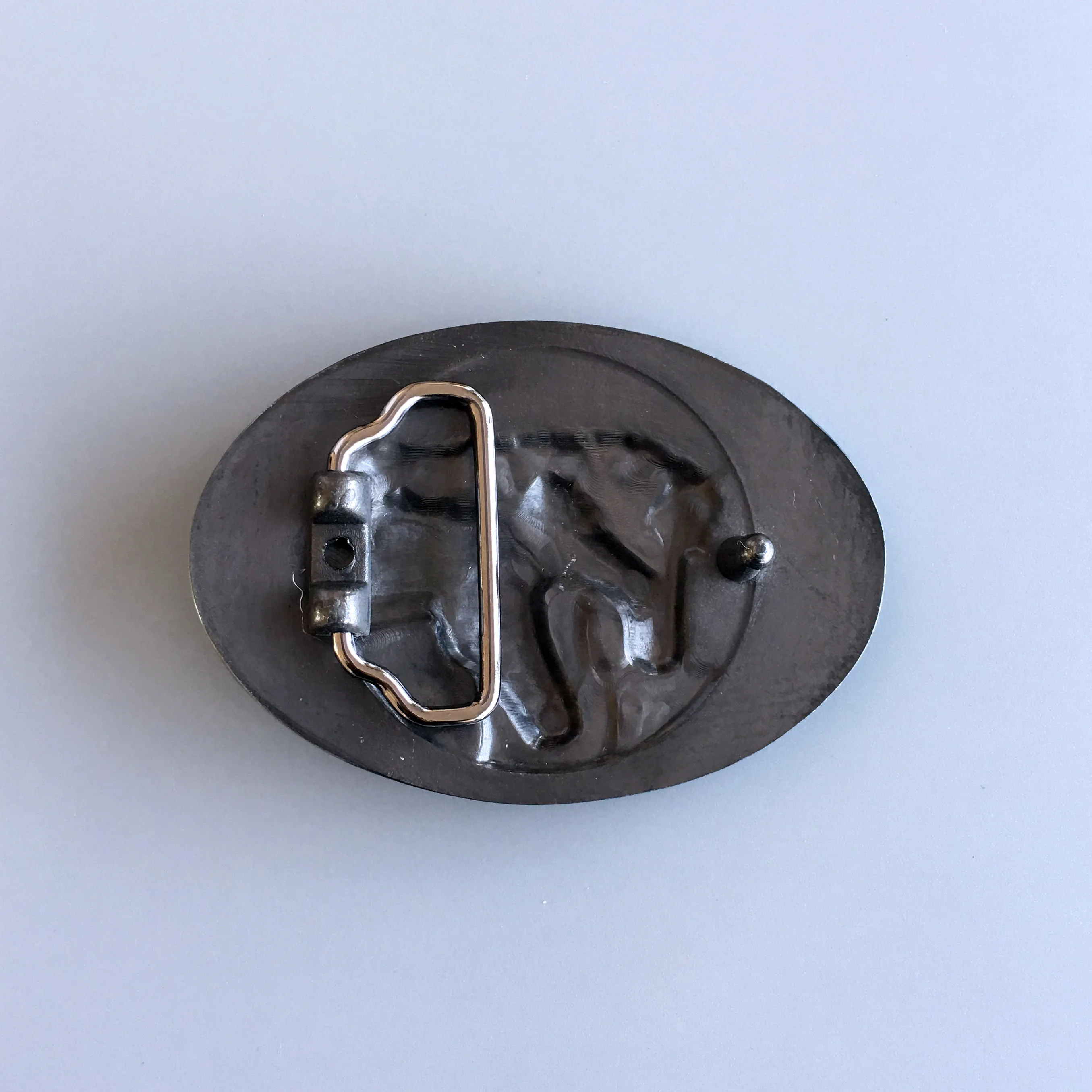 Vintage Style Enamel Three Horses Western Oval Belt Buckle BUCKLE-WT067