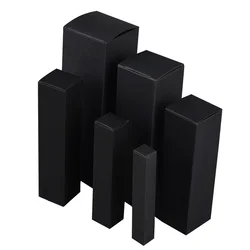 Black CardPaper Box 350gsm DIY Package For Toy Jewelry Gifts Glass Bottles Tubes Jar 50Pcs/pcs W*W 3 4 5 6 7 8 9 10 H 3~23cm