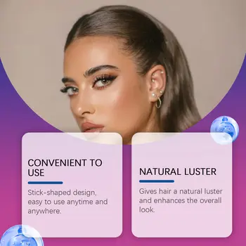 EELHOE 75g vosková tyčinka na vlasy, okamžitý styling, nemastný, bez oplachování, dlouhotrvající, fixní, silná fixace, okraje, zabraňuje poletujícím vlasům, přenosná 8 nejlepší prodej voskové tyčinky na vlasy - №6