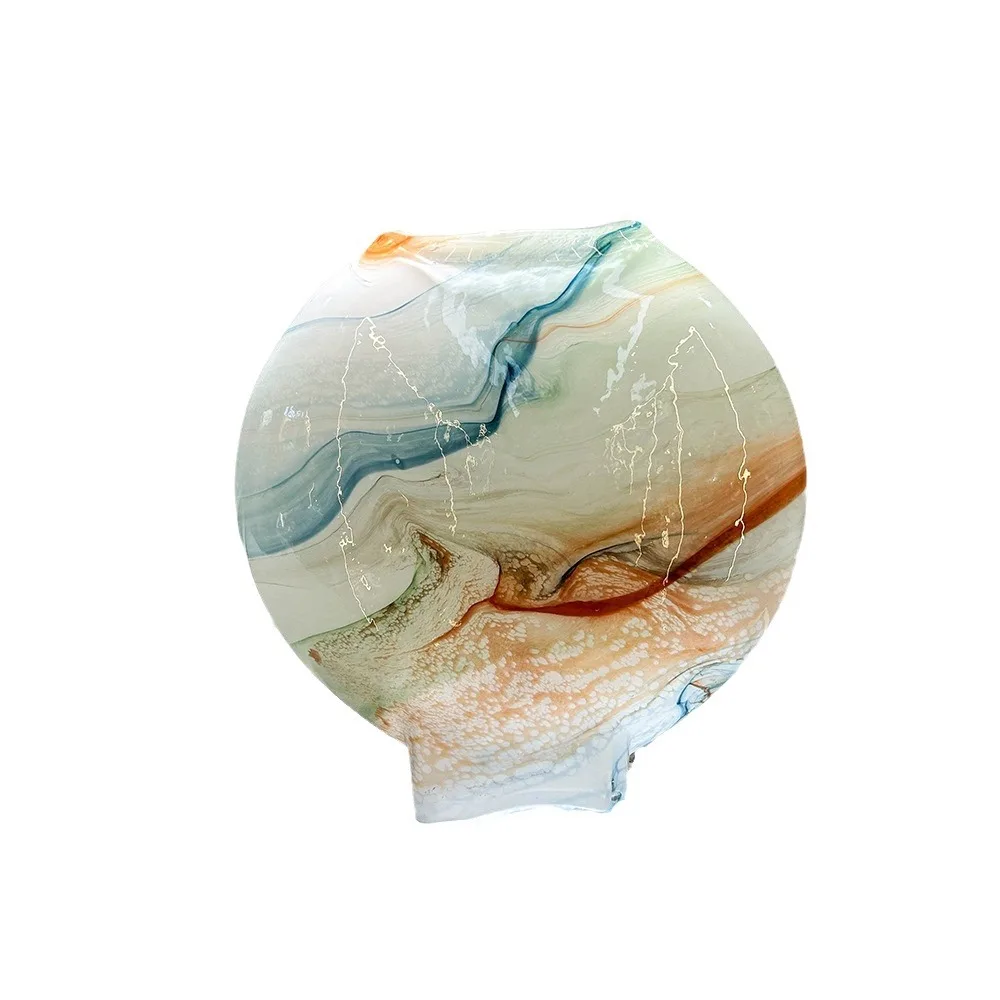 Modern and fashionable colored glazed vase ornament flower arrangement water culture device home soft desktop jewelry