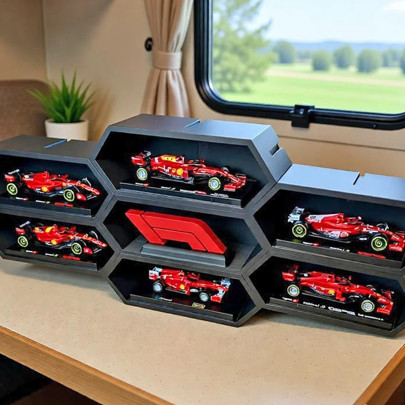 RVs Durable Plastic Car Model Display Stand Can DIY Combine Cabinet Storage Rack For Collectors Wall-Mounted Caravan Display Box