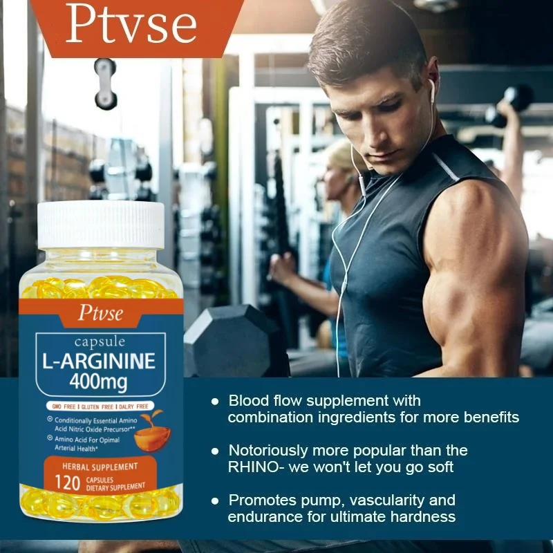 Ptvse L-Arginin Capsules L Citrulline Supplement Nitric Oxide for Men, Endurance Performance Muscle Strength