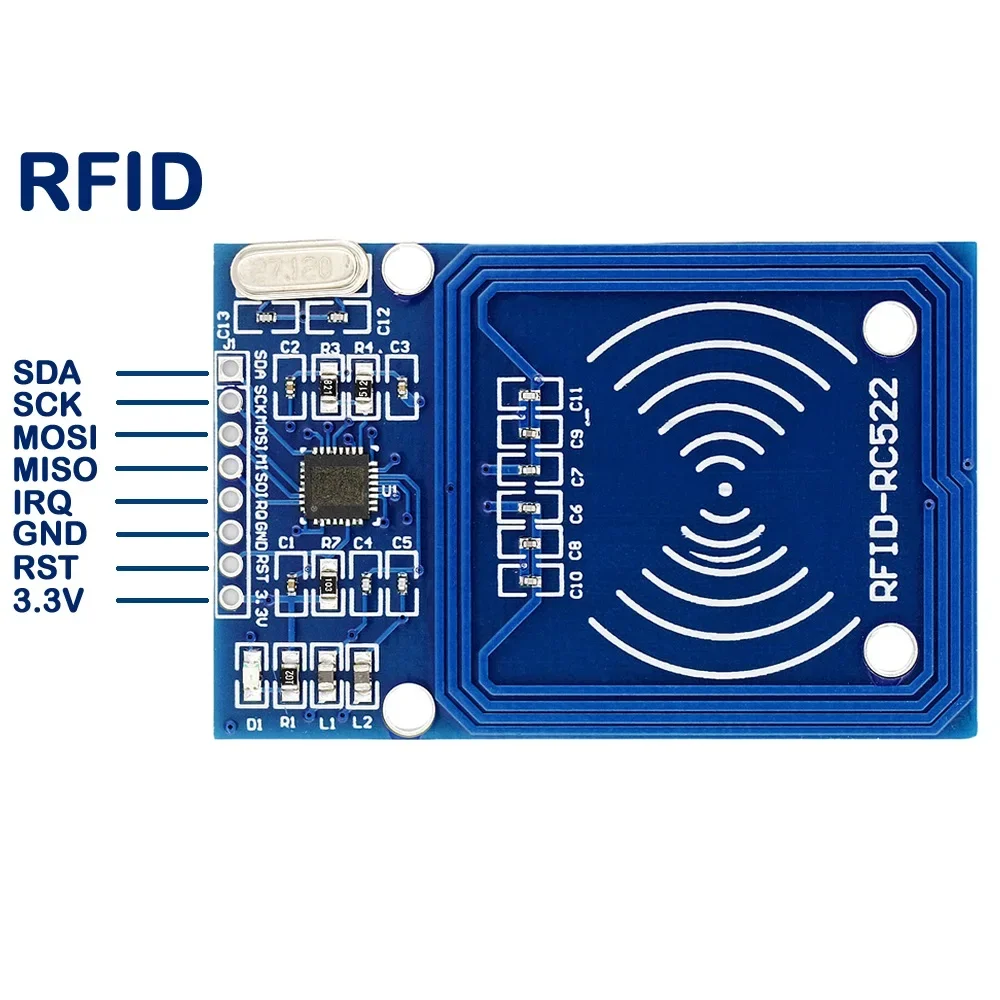 MFRC-522 تتفاعل RC522 وحدة هوائي تتفاعل Mifare IC وحدة لاسلكية لاردوينو IC مفتاح SPI الكاتب قارئ IC بطاقة القرب وحدة