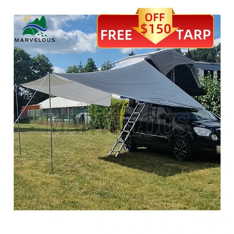 Outdoor 1-3 Person Polycotton Waterproof 4x4 Off-road  Camping Soft Shell Roof Top Tent