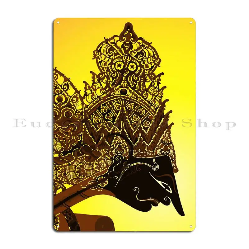 Wayang Kulit Metal Sign Painting Living Room Designing Printing Classic Tin Sign Poster