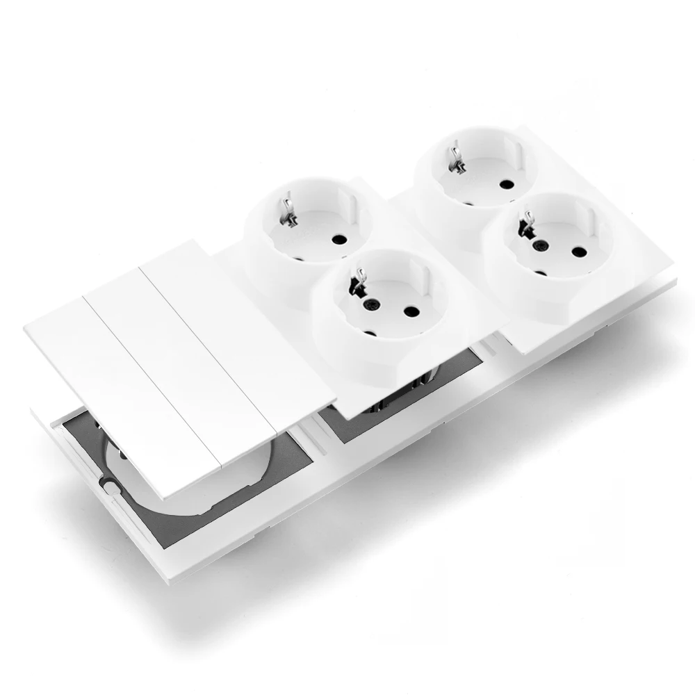 Skin Sensation Embedded Power Sockets Wall Socket Button Light Switch Integrated Panel Skin Feel Paint DIY Combination Embedded