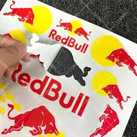1 Set Red Bull Stickers Logo Motorcycle Helmet Tank Decal