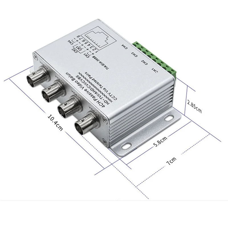AC57-Passive Video Balun For TVI CVI AHD Cameras CCTV Via Twisted Pairs UTP Video Balun Transceiver BNC To UTP RJ45