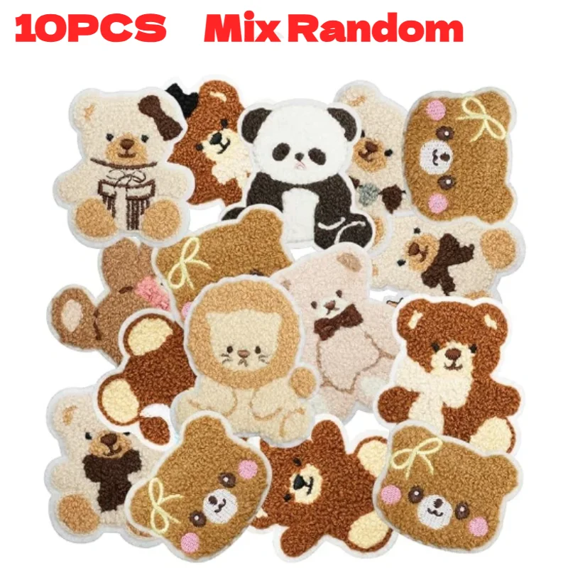 Random Mixed Bear Series 10/20/30/40/50pcs Embroidered Animal Patches for Clothing Iron on Embroidered Pack Bulk Wholesale