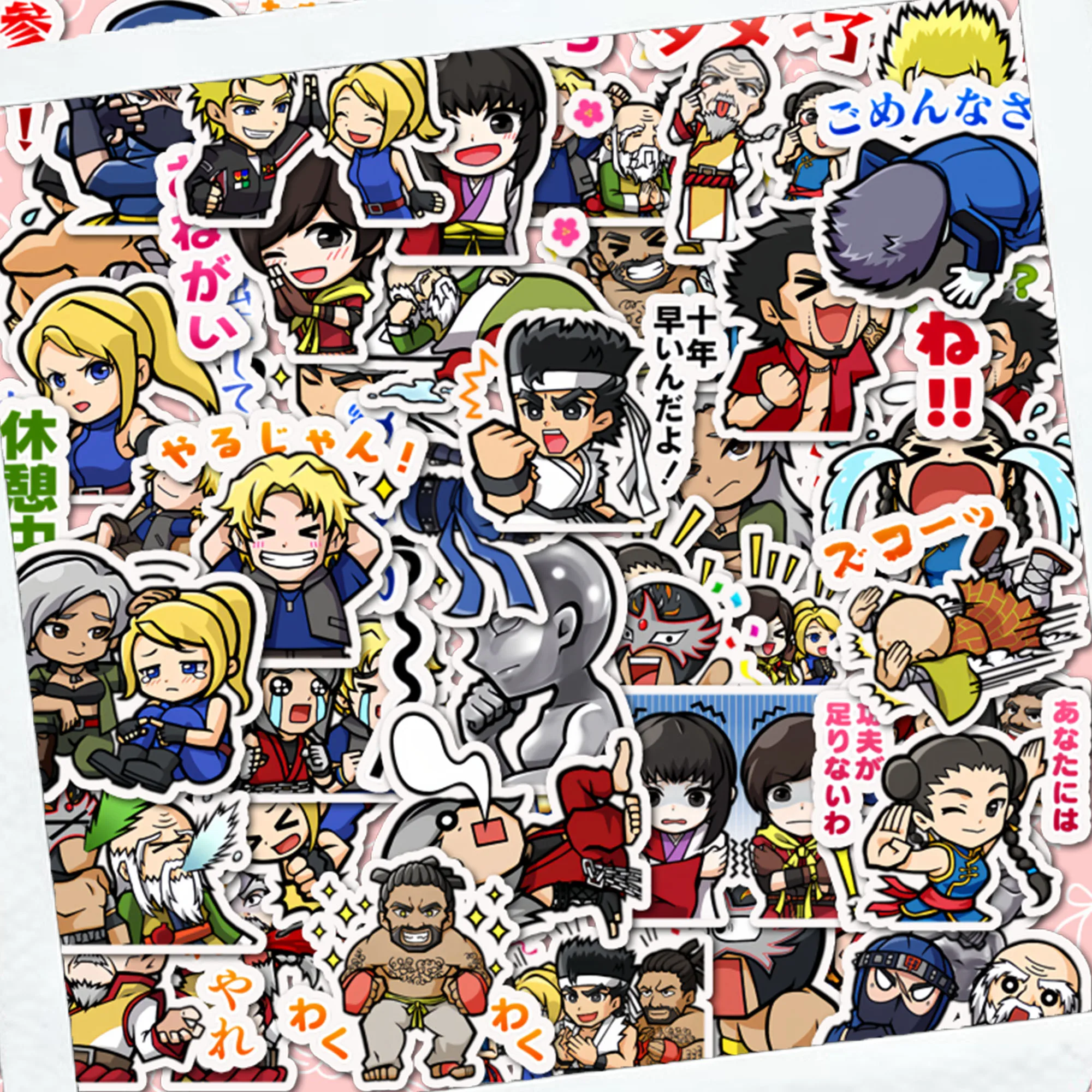 Autocollants de jeu King of Fighters, pack d'emojis mignons de dessins animés, ensemble complet d'autocollants de personnages, utilisés pour l'ordinateur, la décoration de scène