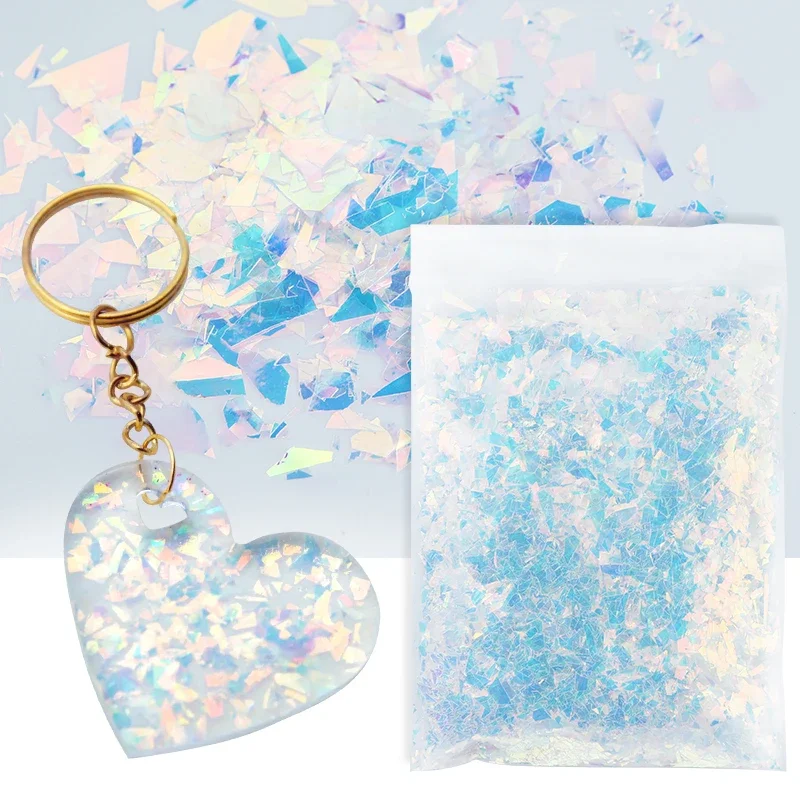 10g Epoxy Resin Filling Iridescent Glitter Irregular Flakes Silicone Mold Resin Sequins DIY Crafts Keychain Making Accessories