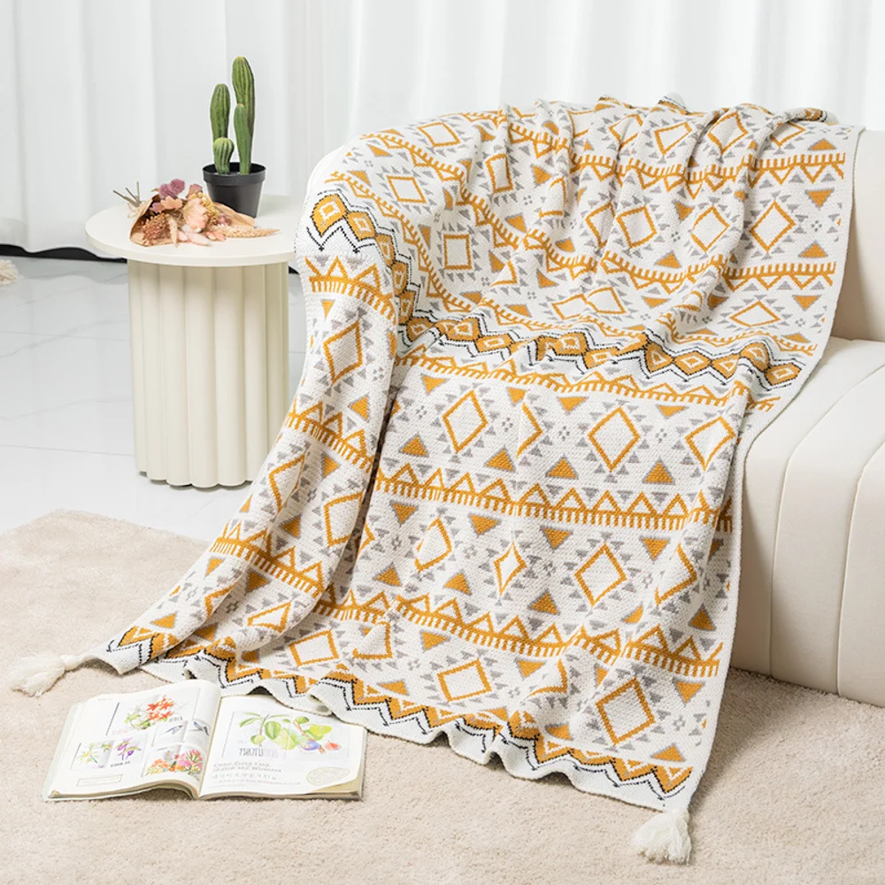 Bohemian European-style Sofa Blanket Premium Quality Wool Blanket Summer Napping Cover Air-conditioned Knitted Throw Class