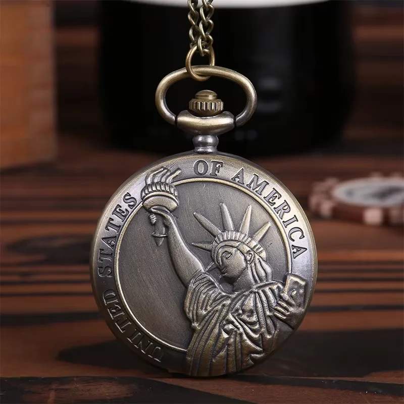 

Professional pocket watch large new classic retro free statue statue engraving printed boutique pocket watch