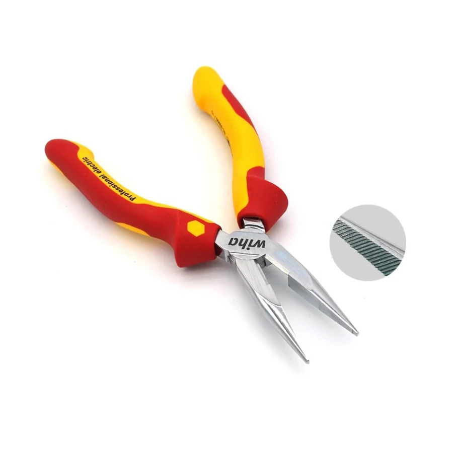 Imagem -04 - Alicate para Nariz com Isolamento Wiha 26720 1000v Alicate para Nariz Comprido 160 mm com Gume Forma Reta para Cortar e Cortar