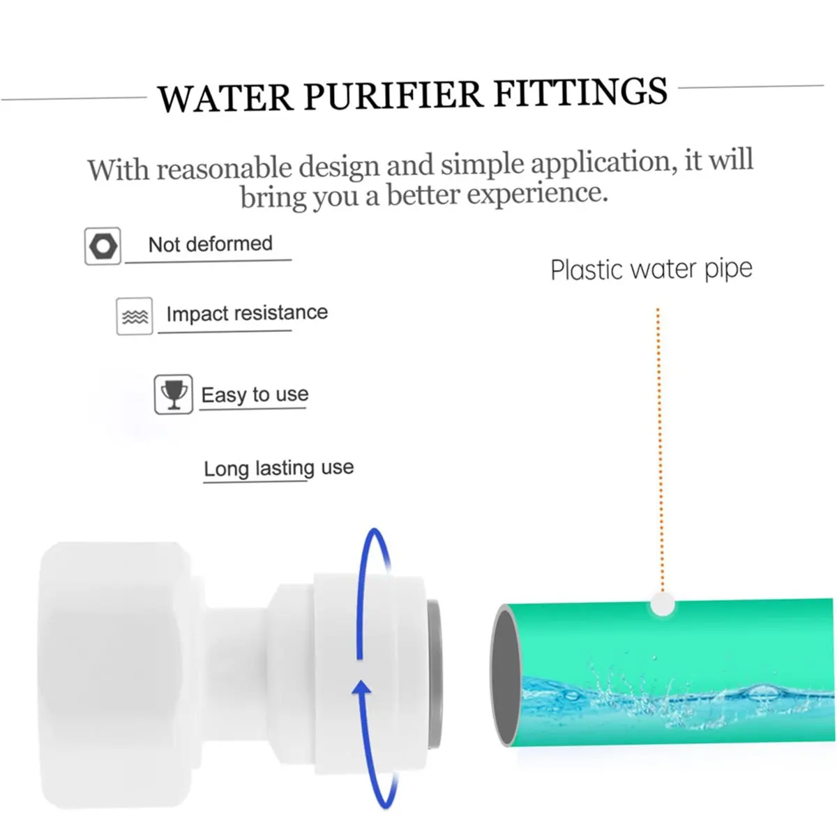 Kit de encaixe de tubo de água com conector rápido de 10 peças para purificadores de água e filtros