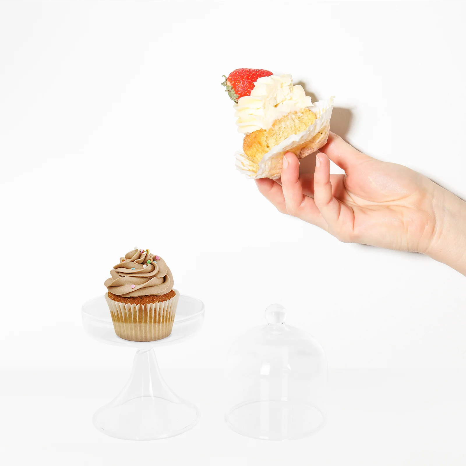 

1Set Transparent Cake Plate Decorative Dessert Tray Household Cake Accessory Food Cover Heat Preservation Fresh Storage