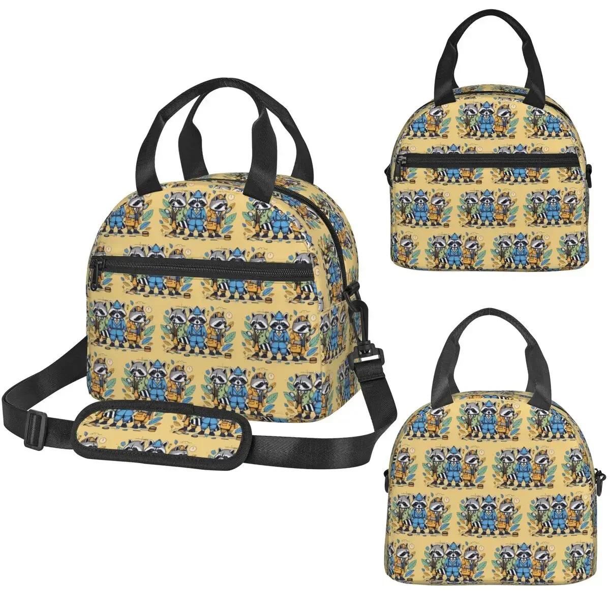 Raccoon Detectives Insulated Lunch Bag for Women Office Cooler Thermal Box Tote Leakproof Lunch Boxes