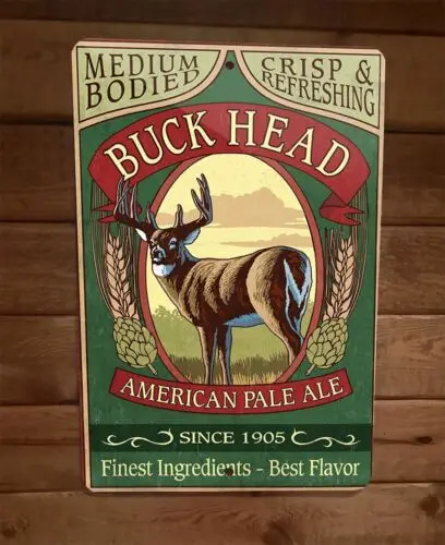 1 pcs,Buck Head Deer American Pale Ale Beer 8x12 Metal Wall Sign Bar Animal Poster