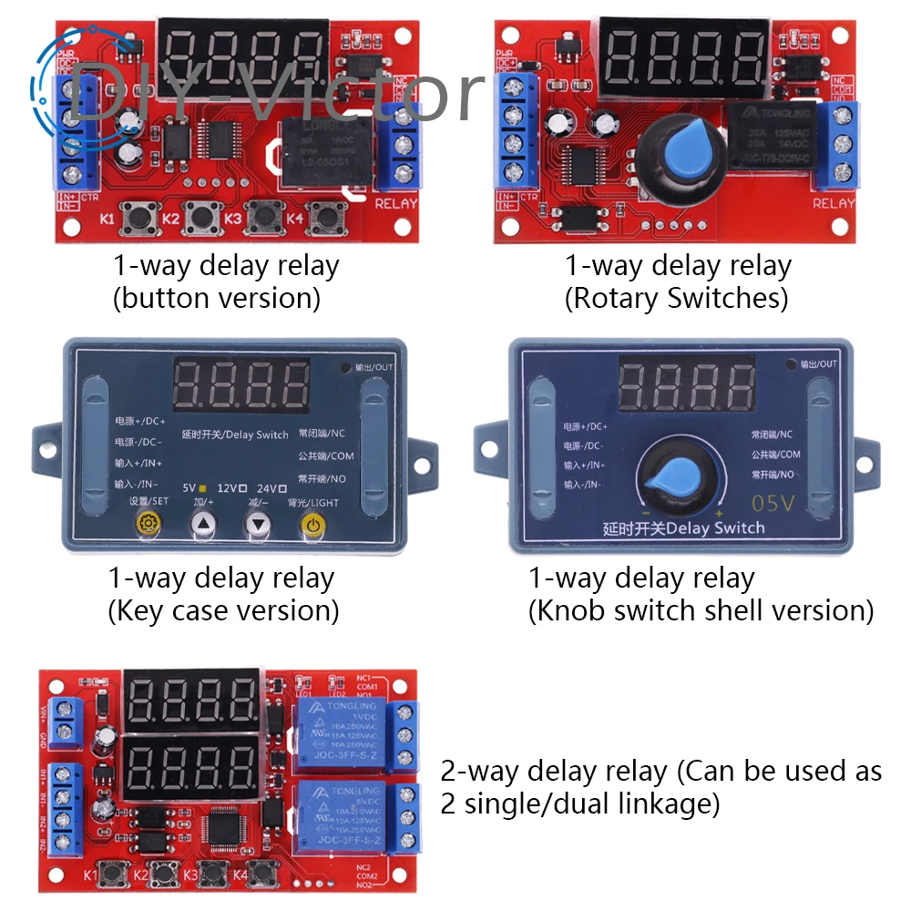 DC 5V 12V 24V 10A Adjustable Time Delay Relay Module 32 52 Modes LED Digital Timming Trigger Timer Control Switch Pulse Cycle