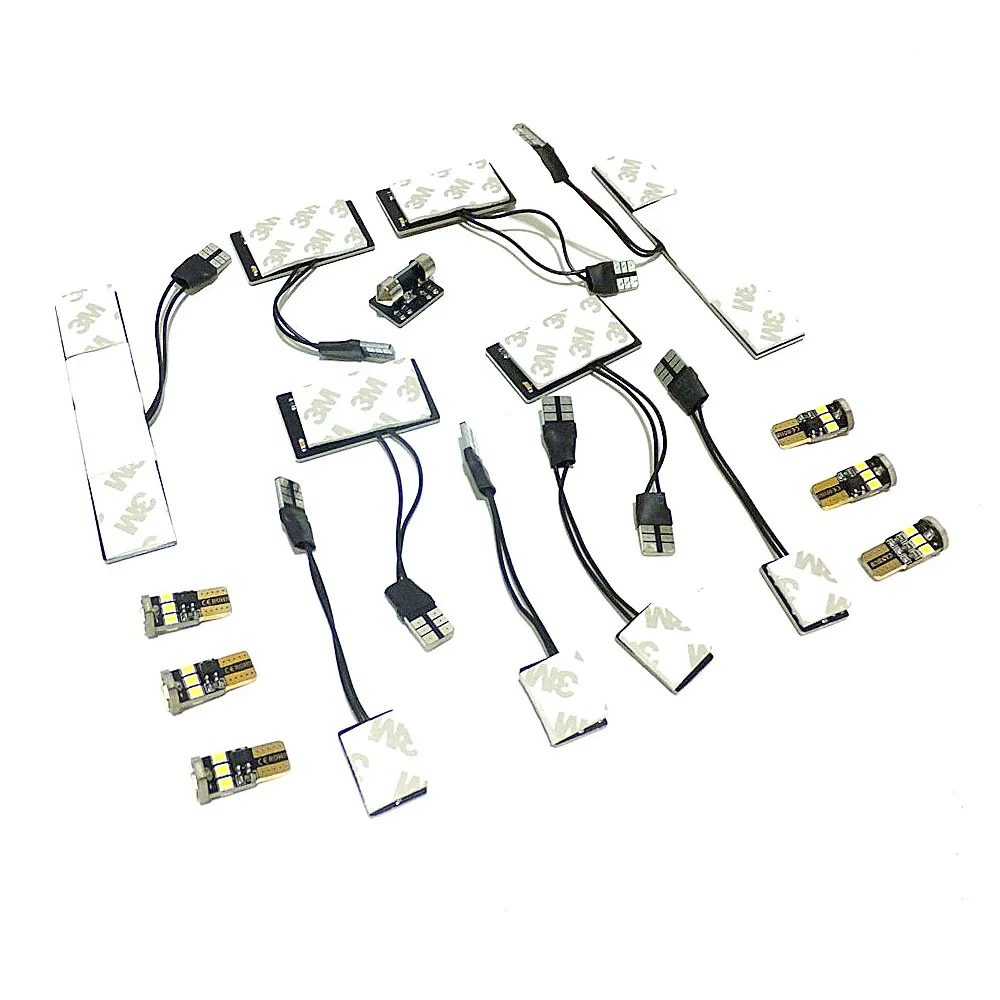 July King LED Car Interior Reading Lights Case for Toyota Alphard Vellfire 20# Series 2008-2014, 6000K Car Dome Map Light,17 pcs
