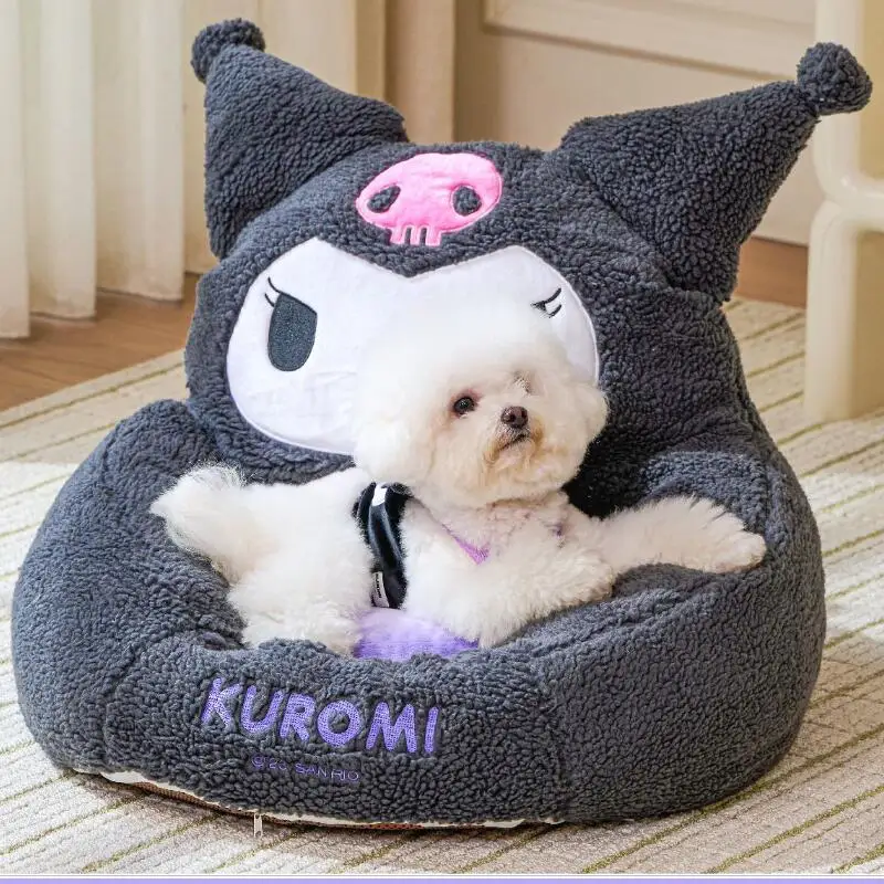 kawaii-sanrio-kuromi-letto-per-cani-simpatico-tappetino-per-gatti-cuccia-invernale-calda-e-traspirante-divano-per-cuccioli-tappetino-per-dormire-lavabile-rimovibile-forniture-per-animali-domestici
