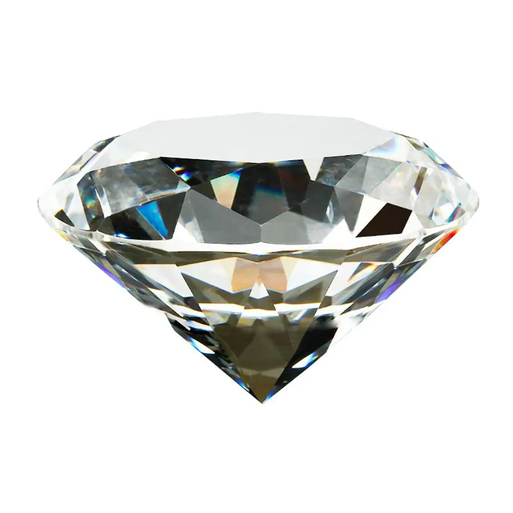 زجاج شفاف من الكريستال والماس ، أحجار كريمة خام مقطوعة بالأوجه ، ديكور منزلي ، زخارف سطح المكتب ، هدايا عيد الميلاد الرومانسية