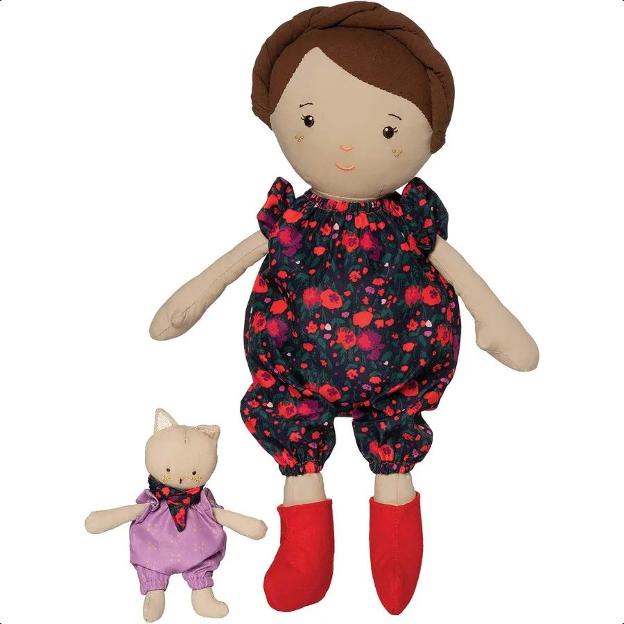 

Manhattan Toy Playdate Friends Freddie hine Washable and Dryer Safe 14 Inch Doll with Companion Stuffed Animal