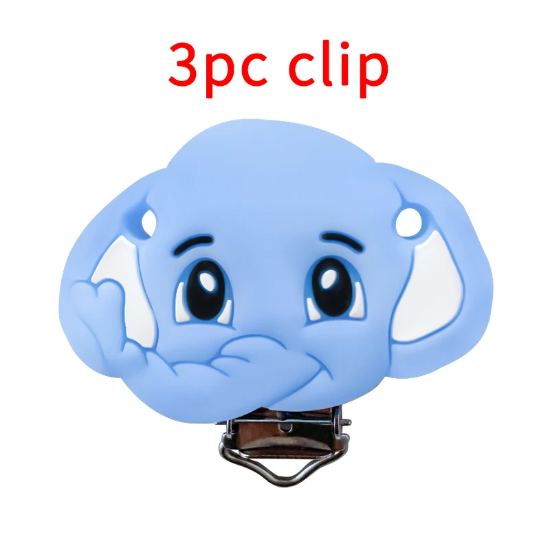 3 قطعة سيليكون الكرتون الفيل هوة كليب DIY بها بنفسك الطفل التسنين عضاضة قلادة حبة أداة Nurs هدية الملحقات