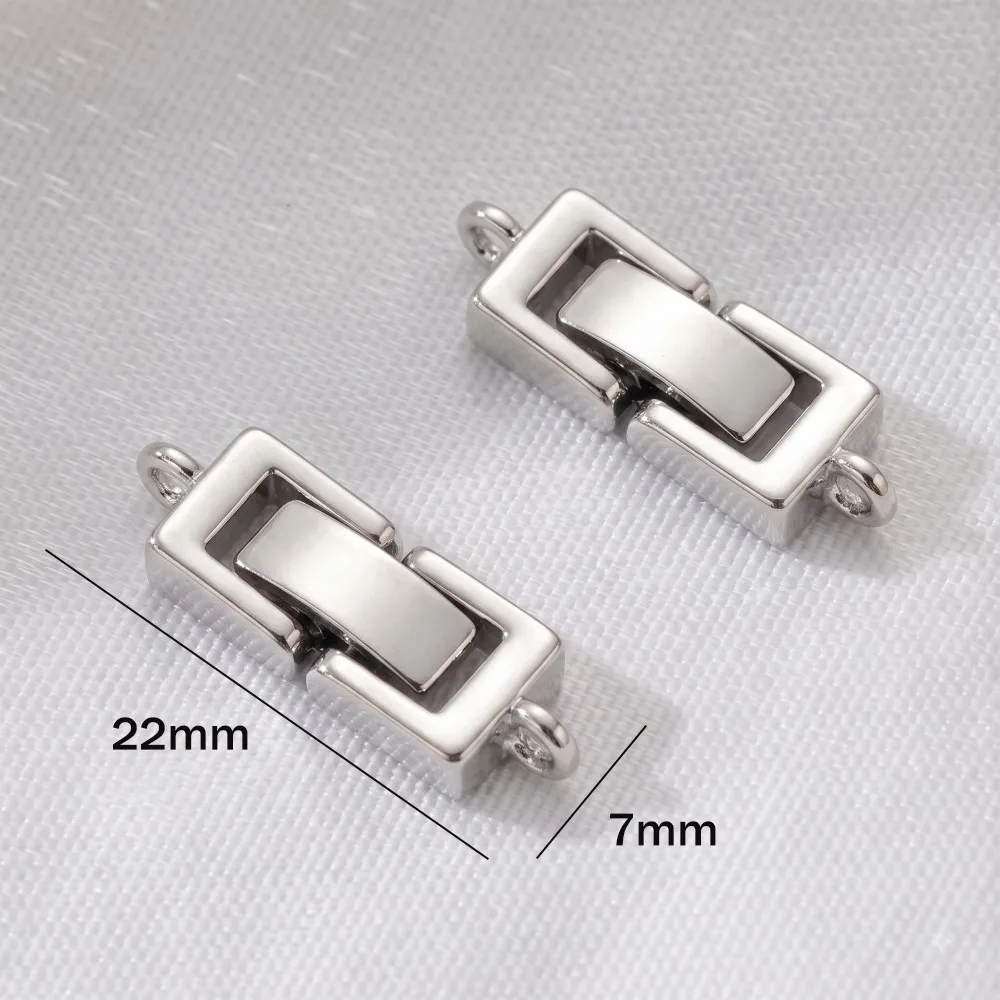 2pcs 18K Gold Plated Brass Multi-Strand Clasp Fastener for 1-2 Row/Strand Pearl Necklace Bracelet Connector DIY Jewelry Findings