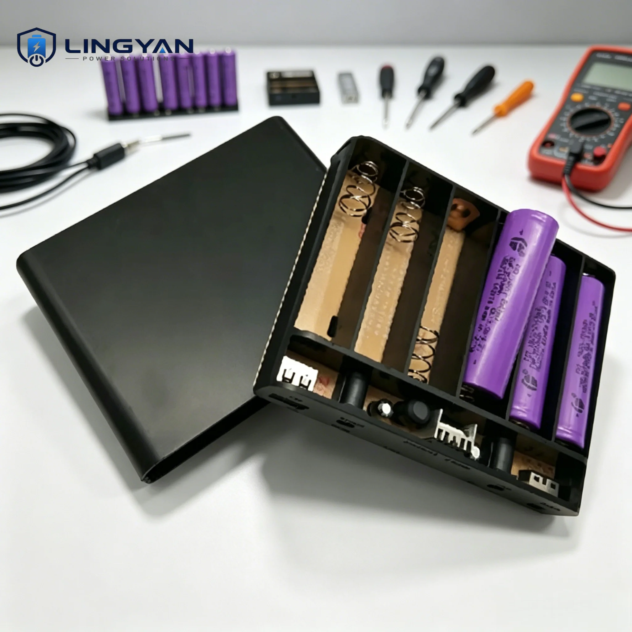 Compact Portable DIY Mini UPS Shell for 6 Cell 18650, Multi Voltage 5V 9V 12V Backup Power Fit Modem Router CCTV Camera
