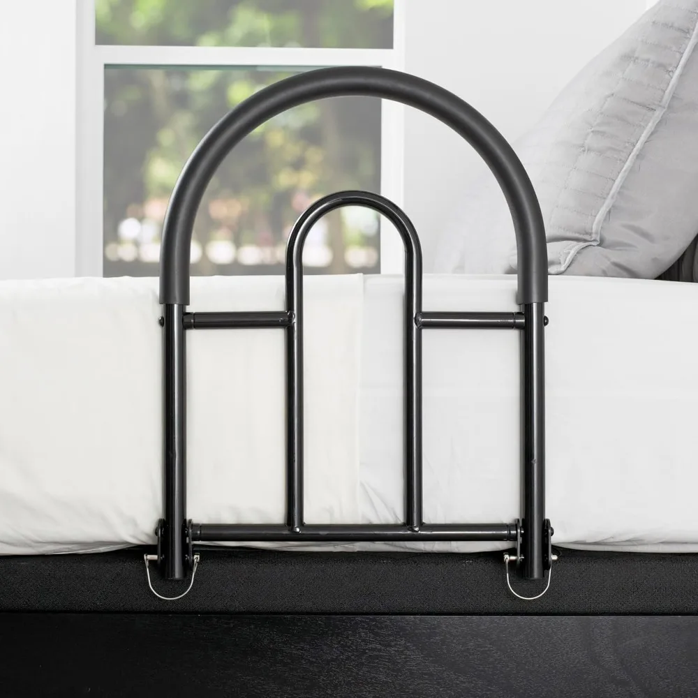 Stander Bed Rail, Bariatric Folding Bed Grab Bar with Pouch for Adults, Seniors, and Elderly, Portable Travel Bed Safety Rail