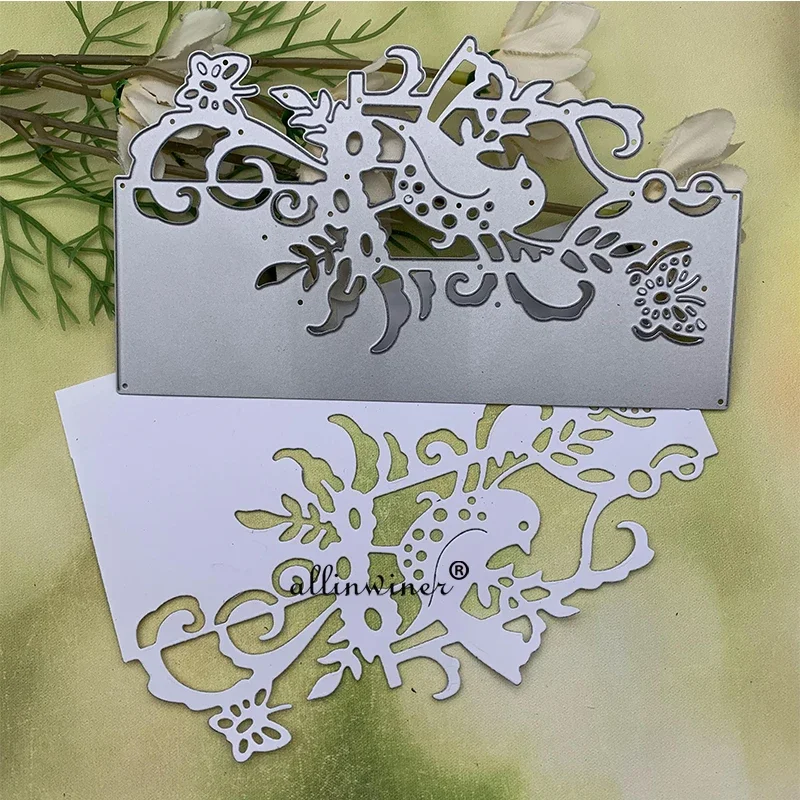 قوالب القطع المعدنية بحافة الطيور لألبوم القصاصات بنفسك، بطاقات ورقية، مشغولات زخرفية مزخرفة، قطع قوالب مزخرفة