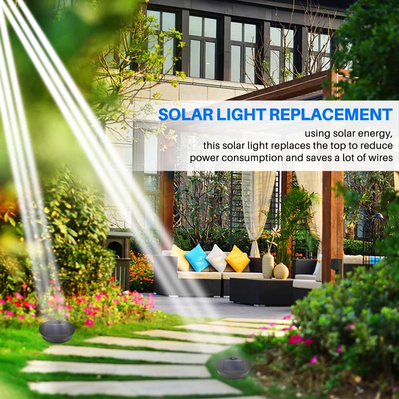 5 Pack Replacement Solar Light Parts(Top Size 2.76 Inches, Bottom Size 2.36 Inches),7 Lumens Warm White LED Waterproof